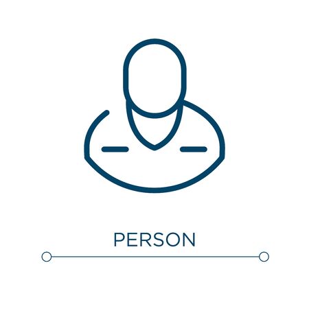 Person icon. Linear vector illustration. Outline person icon vector. Thin line symbol for use on web and mobile apps, logo, print media.のイラスト素材
