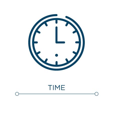 Time icon. Linear vector illustration. Outline time icon vector. Thin line symbol for use on web and mobile apps, logo, print media.のイラスト素材