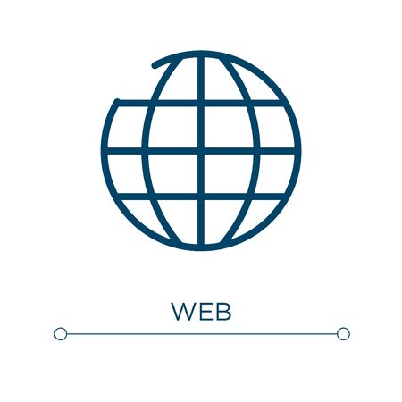 Web icon. Linear vector illustration. Outline web icon vector. Thin line symbol for use on web and mobile apps, logo, print media.のイラスト素材