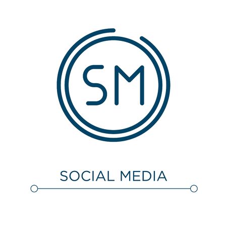 Social media icon. Linear vector illustration. Outline social media icon vector. Thin line symbol for use on web and mobile apps, logo, print media.のイラスト素材