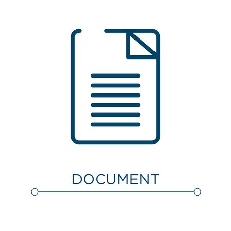 Document icon. Linear vector illustration. Outline document icon vector. Thin line symbol for use on web and mobile apps, logo, print media.のイラスト素材