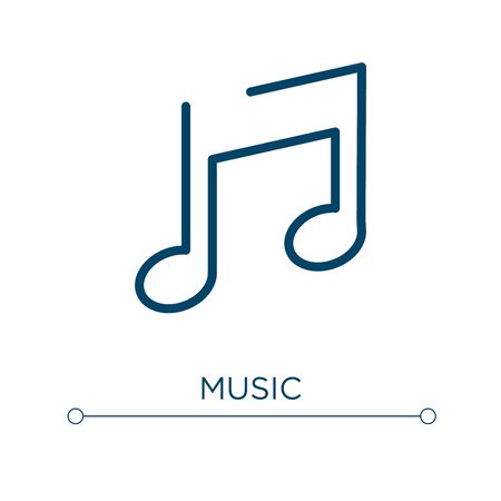 Music icon. Linear vector illustration. Outline music icon vector. Thin line symbol for use on web and mobile apps, logo, print media.のイラスト素材