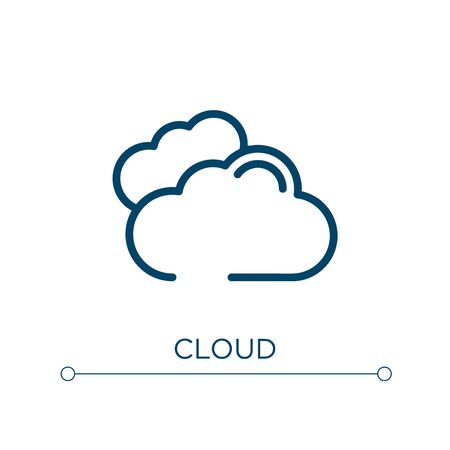 Cloud icon. Linear vector illustration. Outline cloud icon vector. Thin line symbol for use on web and mobile apps, logo, print media.のイラスト素材