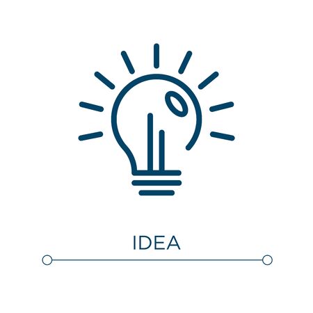 Idea icon. Linear vector illustration. Outline idea icon vector. Thin line symbol for use on web and mobile apps, logo, print media.のイラスト素材