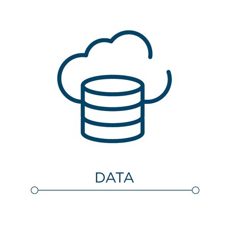 Data icon. Linear vector illustration. Outline data icon vector. Thin line symbol for use on web and mobile apps, logo, print media.のイラスト素材