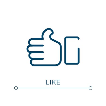 Like icon. Linear vector illustration. Outline like icon vector. Thin line symbol for use on web and mobile apps, logo, print media.のイラスト素材