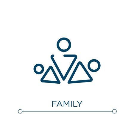 Family icon. Linear vector illustration. Outline family icon vector. Thin line symbol for use on web and mobile apps, logo, print media.のイラスト素材