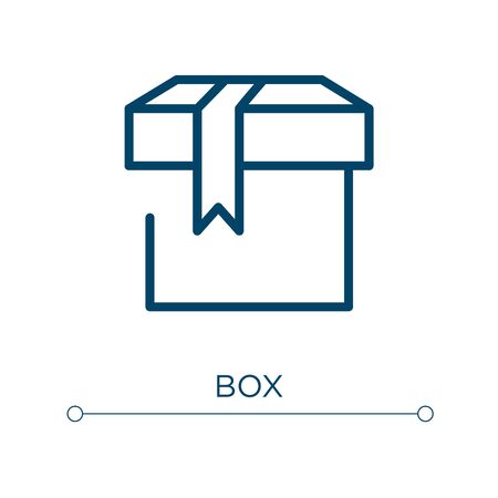 Box icon. Linear vector illustration. Outline box icon vector. Thin line symbol for use on web and mobile apps, logo, print media.のイラスト素材