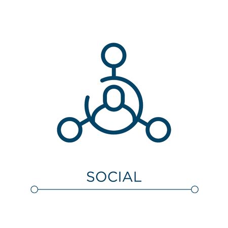 Social icon. Linear vector illustration. Outline social icon vector. Thin line symbol for use on web and mobile apps, logo, print media.のイラスト素材