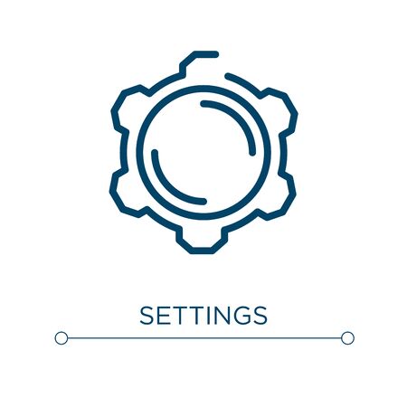 Settings icon. Linear vector illustration. Outline settings icon vector. Thin line symbol for use on web and mobile apps, logo, print media.のイラスト素材