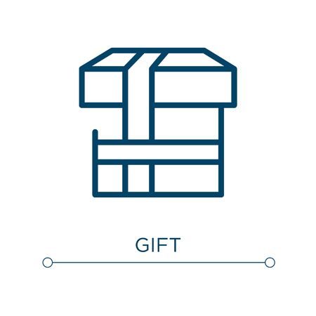 Gift icon. Linear vector illustration. Outline gift icon vector. Thin line symbol for use on web and mobile apps, logo, print media.のイラスト素材