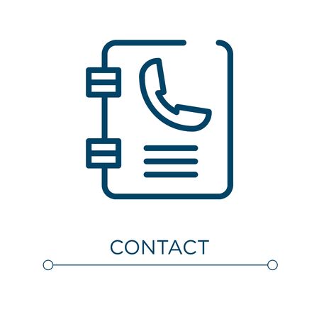 Contact icon. Linear vector illustration. Outline contact icon vector. Thin line symbol for use on web and mobile apps, logo, print media.のイラスト素材