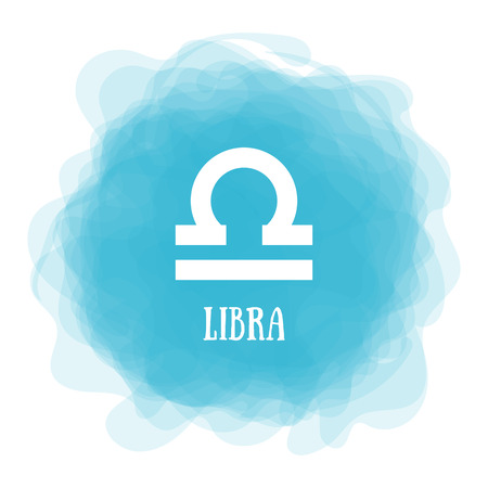 Libra. Zodiac sign. Astrological calendar. Zodiacal color vector horoscope. Smoky circle. Line symbolのイラスト素材