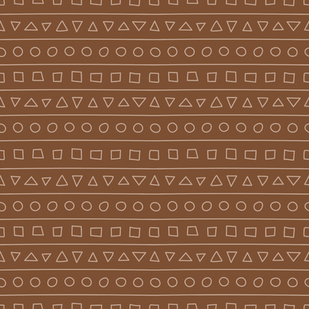 Abstract seamless pattern. Doodle vector template. Old ornament. Retro style. Fashion design. Sketchのイラスト素材