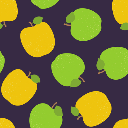 Apple seamless pattern. Hand drawn fresh fruit. Vector sketch background. Fashion design. Food print for clothesのイラスト素材