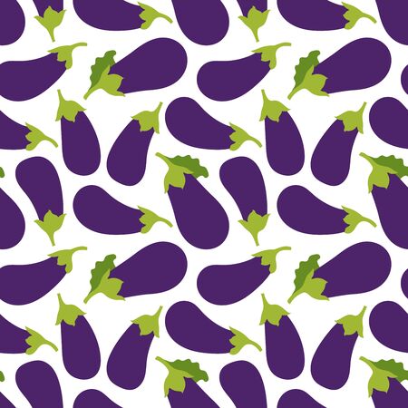 Eggplant seamless pattern. Vegetable. Hand drawn doodle vector sketch. Healthy food. Vegetarian product. Vegan menuのイラスト素材