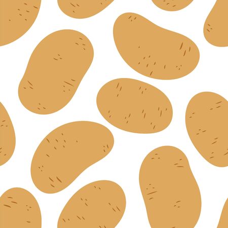 Potato seamless pattern. Raw vegetable. Hand drawn doodle vector sketch. Healthy food. Vegetarian product. Vegan menuのイラスト素材
