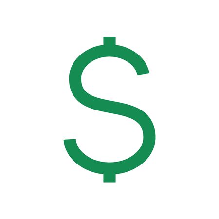 Flat dollar icon. American currency sign. Money cash isolated on backgroundのイラスト素材