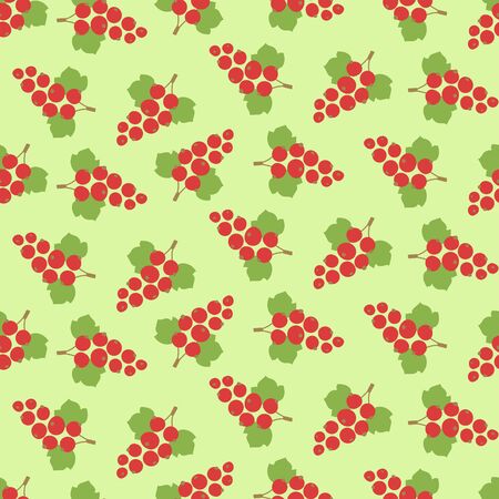Red currant seamless pattern. Vector berries. Food fashion print. Design elements for textile or clothes. Hand drawn doodle repeating delicacies. Cute background patterns for baby itemsのイラスト素材