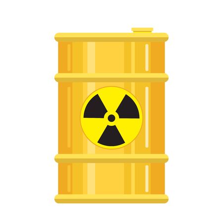 Vector yellow barrel. Dangerous goods. Radioactive element. Harmful wasteのイラスト素材