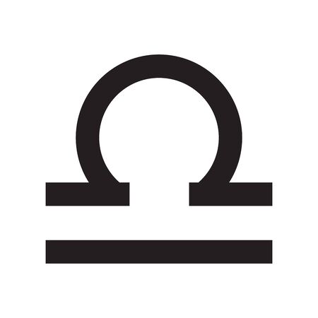 Libra. Zodiac sign. Astrological calendar. Zodiacal black and white vector horoscope. Line symbolのイラスト素材