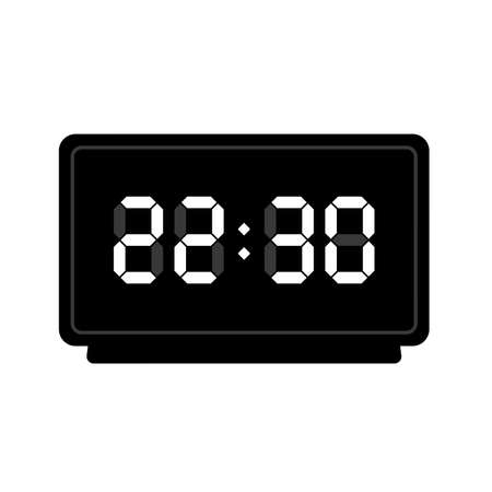Digital watch. Table clock. Vector illustration. Round classic design. Time in hours and minutes.のイラスト素材