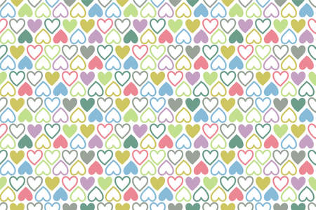 Hearts vector seamless pattern for shirt, panties, tank top or swimsuit, underwear, bedding, blanket or pillow. Outline sketch background. Doodle textile. Wedding. Fashion design for Valentines dayのイラスト素材