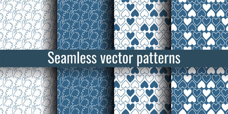 Hearts vector seamless pattern for shirt, underwear, bedding, blanket or pillow. Outline sketch background. Doodle textile. Wedding. Fashion design for Valentines dayのイラスト素材