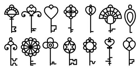 Line keys collection set on whiteのイラスト素材