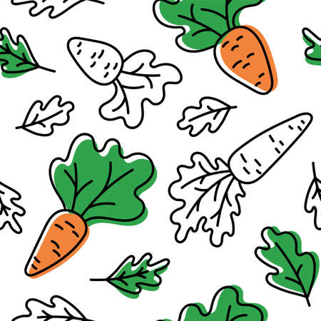 Carrot seamless pattern. Vector berries. Design elements for textile or clothes.のイラスト素材