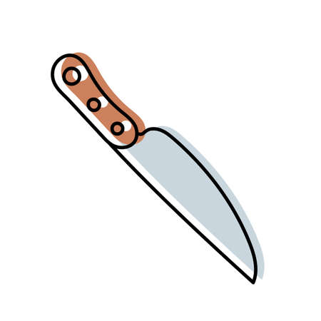 Kitchenware sketch. Doodle line vector kitchen utensil and tool. Cutlery illustrationのイラスト素材