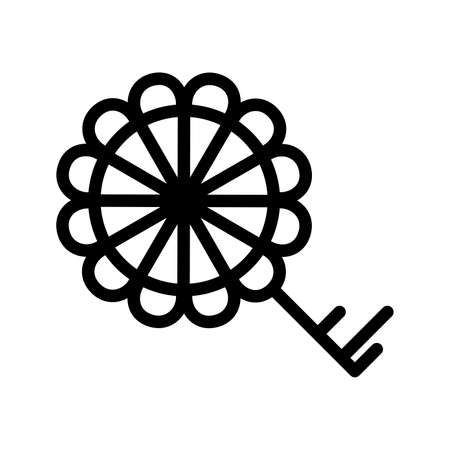 Line key icon. Vector illustration. Creative pictogram. Black and white outlineのイラスト素材