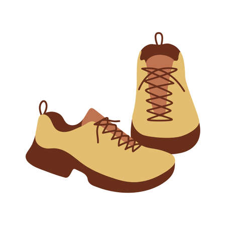 Sneakers sketch. Tourist shoes. Hiking item. Vector illustrationのイラスト素材