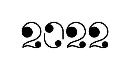 2022 banner. New year calendar cover. Lettering design. Vector illustrationのイラスト素材