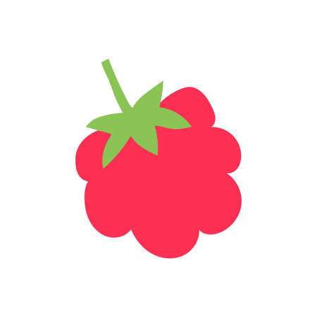 Raspberry. Cutouts fruit. Shape colored cardboard or paper. Funny childish appliqueのイラスト素材