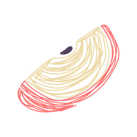 Apple fruit. Hand drawn vector illustration. Pen or marker doodle sketch.のイラスト素材