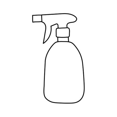 Pulverizer icon. spray. Hairdressing equipment line sketch.Hand drawn doodle vector illustration.のイラスト素材