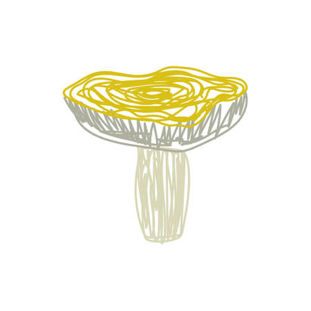 Russula mushroom. hand drawn vector illustration. Pen or marker doodle sketch.のイラスト素材