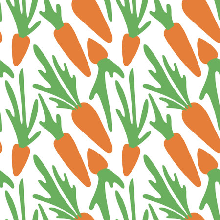 Carrot seamless pattern. vector illustration. simple vegetable background.