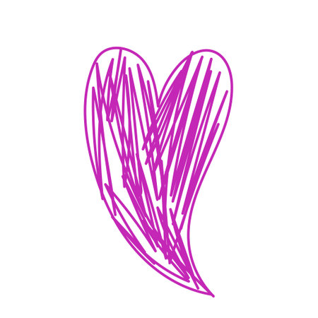heart sketch. love symbol. Pencil drawing romantic illustration.のイラスト素材