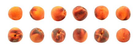 Peach isolated on white background. Fruit set