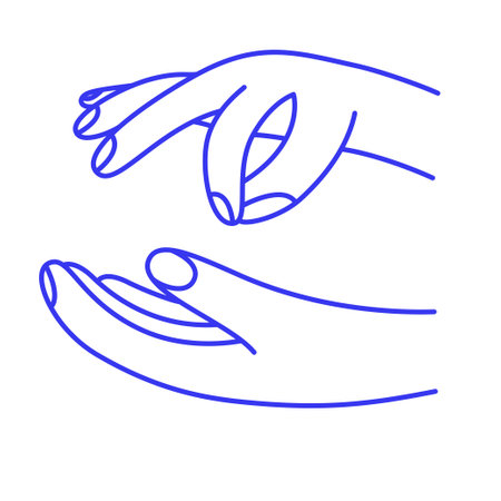 Spill from one hand to the other. Gesture doodle icon. Contour vector illustration.のイラスト素材