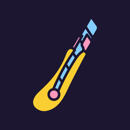 Stationery or construction knife icon. Construction tool. Color vector instrument illustration.のイラスト素材