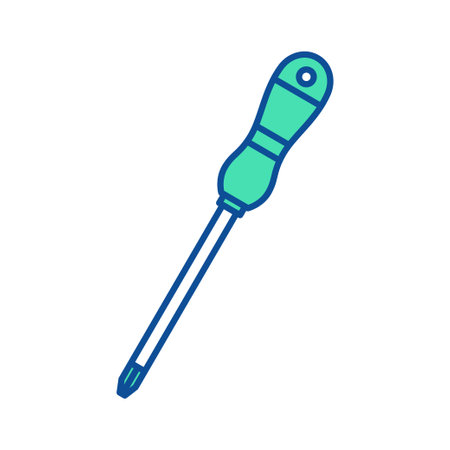 Cross head screwdriver icon. Construction tool. Color vector instrument illustration.のイラスト素材
