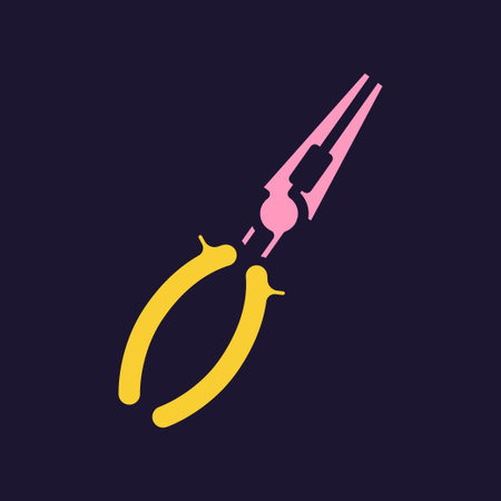 Plier icon. Construction tool. Color vector instrument illustration.のイラスト素材