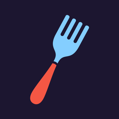 Fork. Kitchenware icon. Color vector kitchen utensil and tool. Cutlery illustration.のイラスト素材