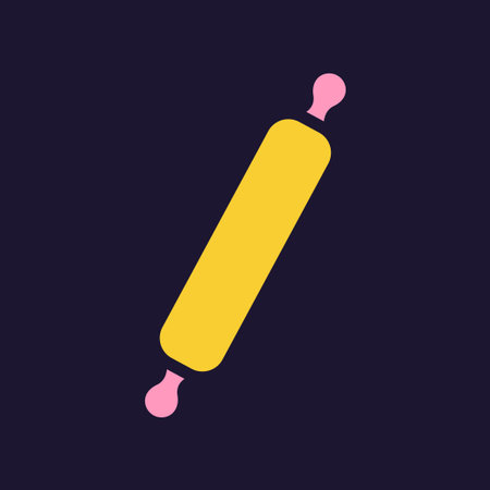 Rolling pin. Kitchenware icon. Color vector kitchen utensil and tool. Cutlery illustration.のイラスト素材