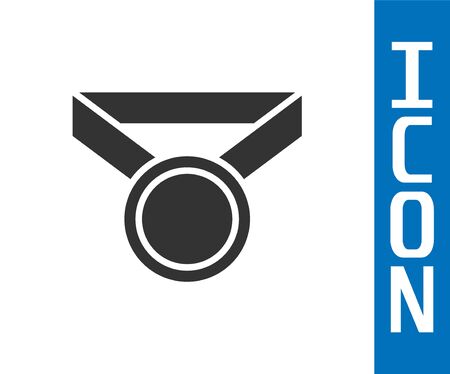 Grey Medal icon isolated on white background. Winner symbol. Vector Illustrationのイラスト素材