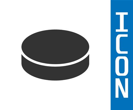 Grey Hockey puck icon isolated on white background. Vector Illustrationのイラスト素材