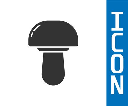 Grey Mushroom icon isolated on white background. Vector Illustrationのイラスト素材